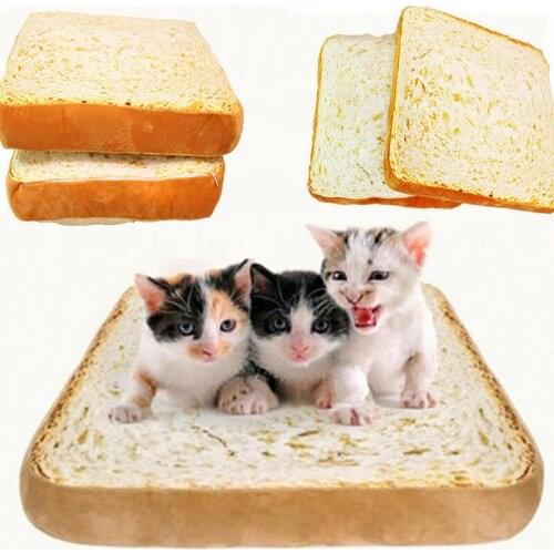 Dog Cat Cushion Toast Bread Cat Pillow Dog Pet Supplies Bed Mat Soft Cushion Plush Seat Gifts