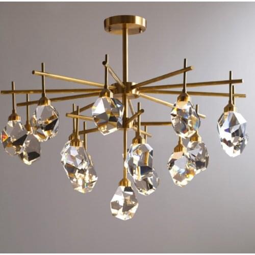 Modern Diamond Crystal Chandelier In Living Room Three Layer Led Chandeliers Copper Kitchen Indoor Lighting Gold Creative Lustre