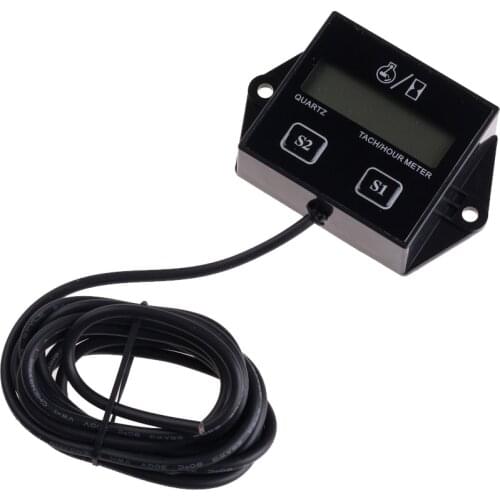 Elistooop Digital Engine Tach Tachometer toerenteller Hour Meter Inductive for Motorcycle Motor Hour Meter Tachometer