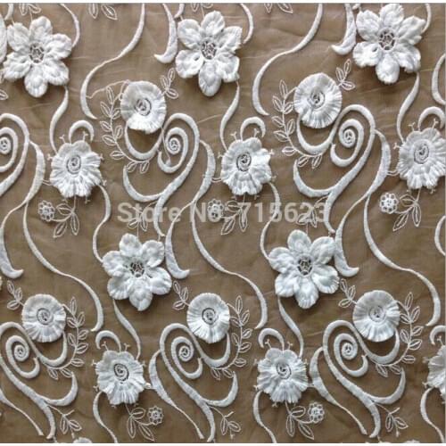 Three-dimensional mesh embroidery Lace Fabrics for Lace WEDDING dress