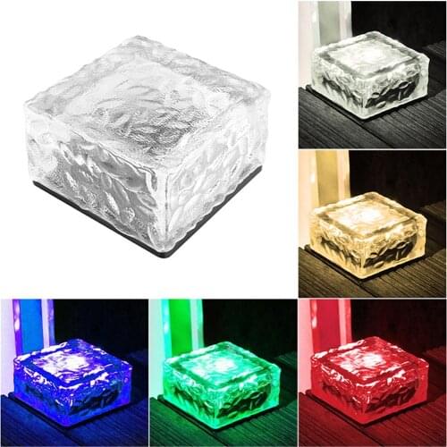 LED Solar Garden Light Brick Ice Cube Solar Lawn Lights Outdoor Decoration Lamp for Stair Pathway Driveway Landscape Yard Patio