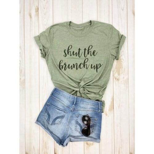Shut the Brunch Up T-Shirt Funny Brunch TShirt Women graphic tops summer style outfits tees t shirt