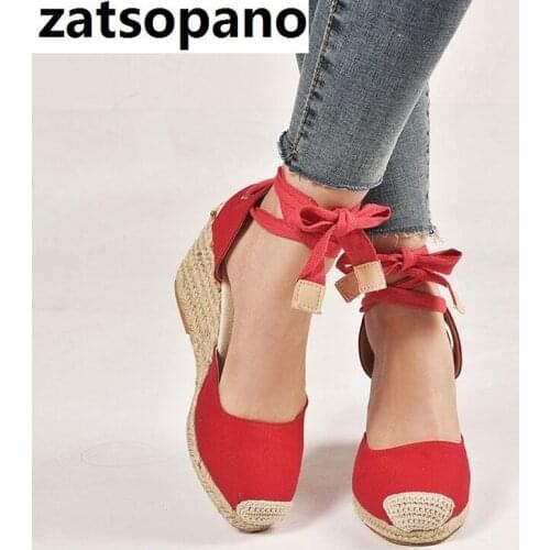 Women Sandals Casual Linen Canvas Wedge Espadrilles Sandals Summer Ankle Strap Closed Toe High Heel Platform Pump Shoes Big Size
