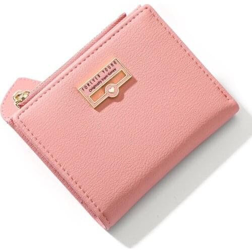Heart Pendant Women Wallet Zipper Coin Pocket Card Holder Brand Pink Small Ladies Wallet Female Short Purse Porte Feuille Femme