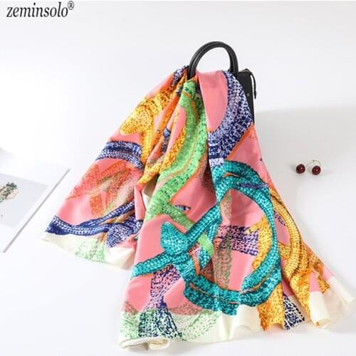 Luxury Brand Summer Womens Scarf Fashion Lady 100% Silk Scarves Wraps Print Soft Shawls Female Square Bandana Scarves 130*130cm