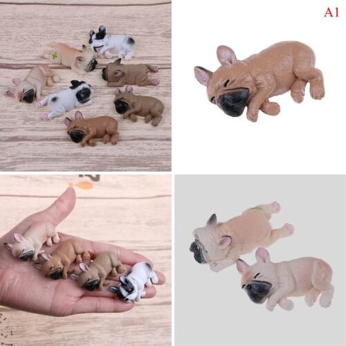 Animals Dolls Kids GiftsToys Action Figures PVC Model Toy Landscape French Bulldog Sleepy Corgis Dog Decor
