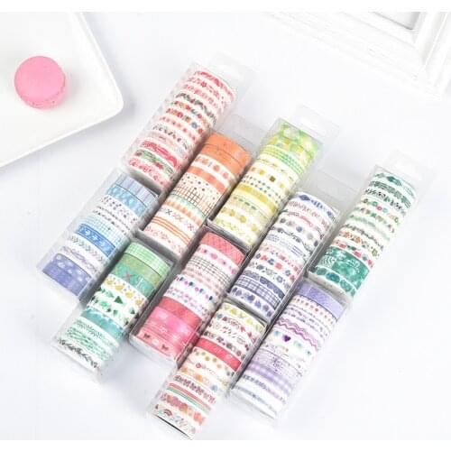10rolls/set Foil Washi Tape Diy Decoration Scrapbooking Masking Tape Adhesive Tape Sticker Stationery By Kevin&sasa Crafts