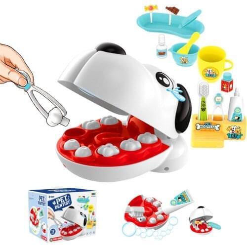 17pcs Kids Pretend Play Doctor Dentist Toys Simulation Dental Filling Toy Set Medical Kit For Children Early Learning Toys