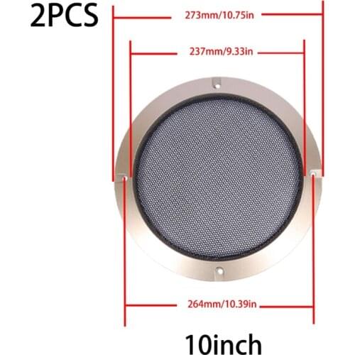 2Pcs Grille Speaker Conversion Net Cover Decorative Circle Metal Mesh Grille Gol