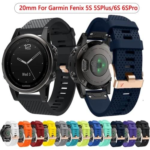 20mm Sports Silicone Watchbands For Garmin Fenix 6S 6S Pro 5S 5SPlus Watch Easy Fit Quick Release Wrist Straps Correa Bracelet