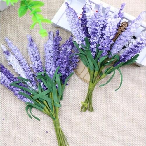 20pcs/bundle PE lavender Artificial Flowers DIY Wreath Material Lavender Wedding flower Decoration Artificial And Dried Flower