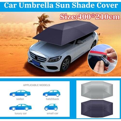 No Bracket Car Umbrella Sun Shade Cover Vehicle Tent UV Protection Windproof Buttons Oxford Cloth Car Cover Sun Shade Umbrella