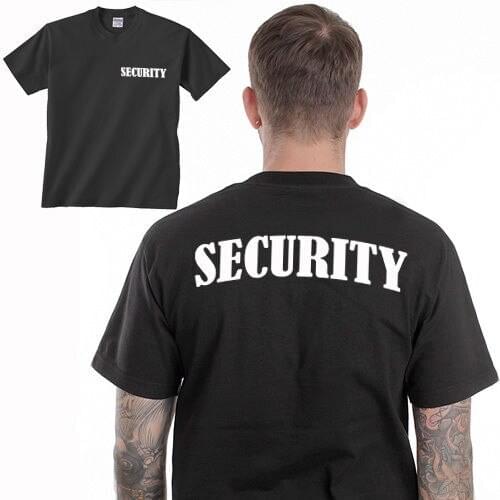 Security T-shirt Event Bouncer Party Staff Printed Uniform Front and Back Top Streetwear Camiseta Cotton Short sleeve T shirt
