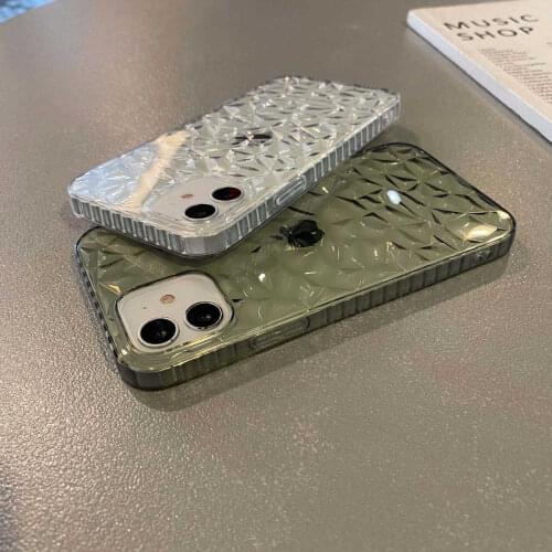 Glitter Diamond Pattern Clear Phone Case For iPhone 12 11 Pro MAX Mini X XS XR 8 7 Plus SE2 Thin Soft Silicone Transparent Cover