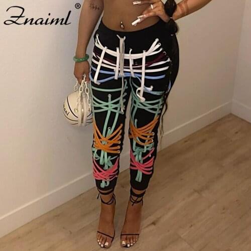 Znaiml Bandage Decoration Cargo Pants Women Street Vintage Punk Goth Diablo Style High Waist Black Joggers Trousers Plus Size