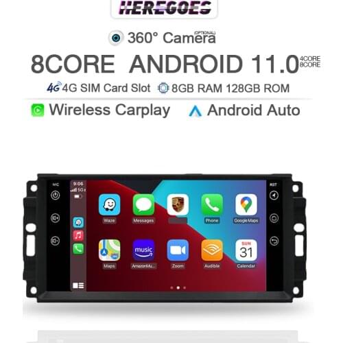 2din Android 10 Car Radio For Jeep Compass Cherokee Commander Wrangler 300C Dodge Caliber Liberty Multimedia Player GPS Stereo