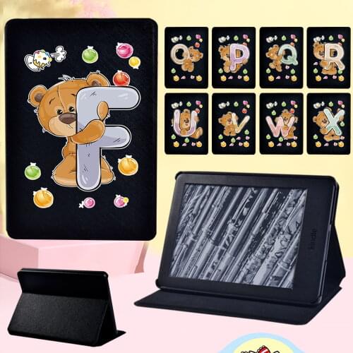 Tablet Case for Amazon Kindle EReader Paperwhite1 2 3 4/Kindle (10th Gen/8th Gen) Anti-Dust Letter Pattern Foldable Cover Case