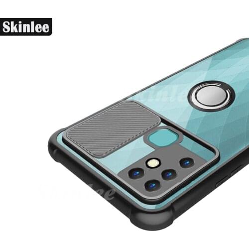 Skinlee For Infinix Hot 10 S Case Official Original Shockproof Clear With Ring Frame Airbag Cover For Infinix Hot 10 Play Case