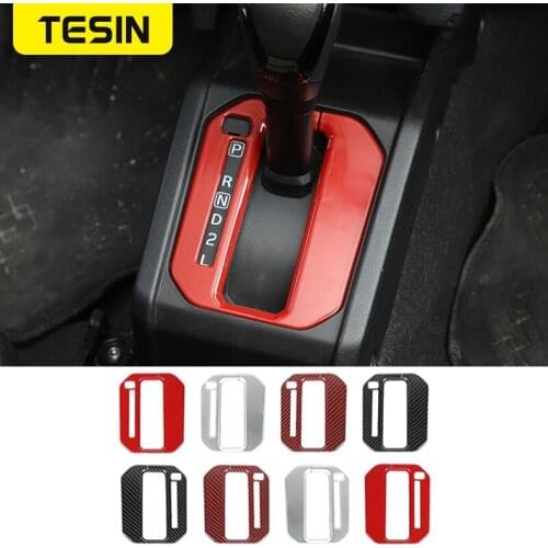 TESIN ABS Car Gear Shift Panel Decoration Cover Trim Stickers for Suzuki Jimny 2019 2020 Car Interior Accessories Styling