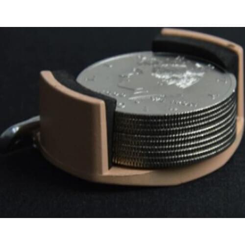 Coin holder/Metal Coin Dumper + 10pcs Half Dollar Palming Coins Magic Tricks Close Up Street Magia Illusion Gimmick Props