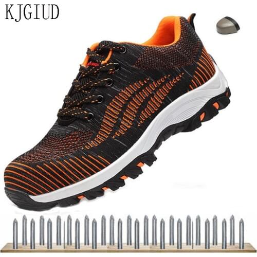 Men Steel Toe Boots Work Safety Plus Size Outdoor Tennis Breathable Protective Puncture-proof Safety Shoes For Men sneakers