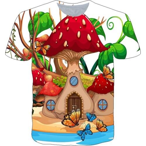 3d Casual T Shirts Boy Oversized Woman Clothes Graphic T Shirts Summer 2021 Harajuku Cute Plant Mushroom Custom Short Tops