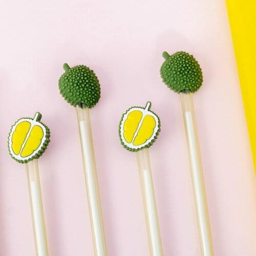 8 Pcs Gel Pens cute Korean Girls Heart Durian Cartoon Creative Black Gel Pen School office Supplies Stationery Gift Wholesale