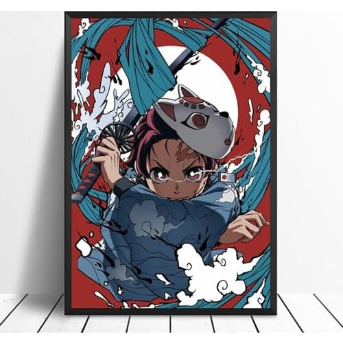High-Definition Demon Slayer-Póster De Anime Kimetsu No Yaiba ,Lienzo Lmpresión Para Decoración Pared, Lmágenes Artísticas Sin M