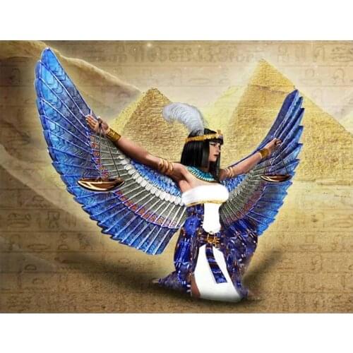 Egyptian woman full square round drill 5d diy diamond painting Angel wings embroidery Mosaic Pictures By Numbers new art GG975