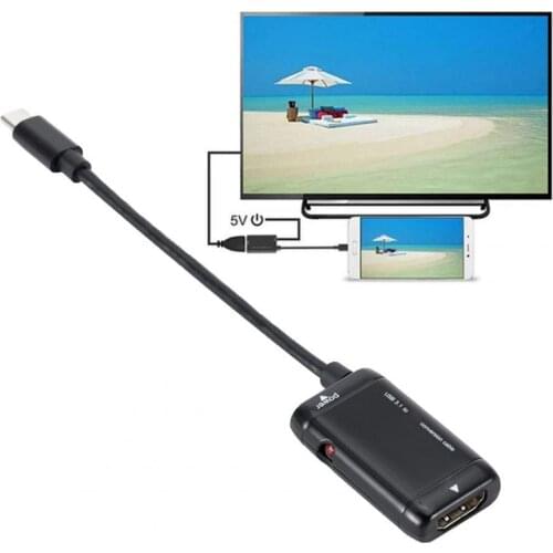 Converter Compact Stable Signal ABS Type-C to HDMI-compatible Cable High-definition Converter for Cellphone