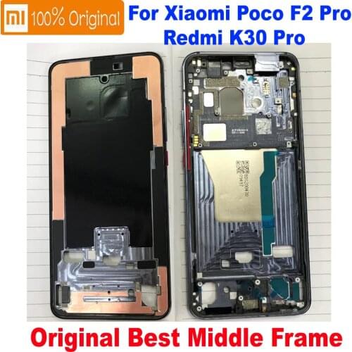 100% Original Best Front Bezel Middle Frame Chassis For Xiaomi Poco F2 Pro / Redmi K30 Pro Housing with Power Volume Buttons