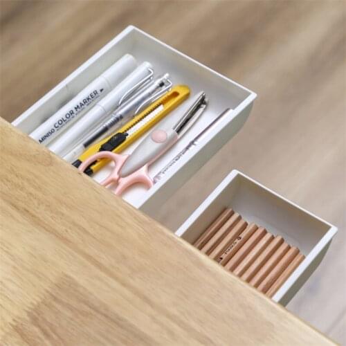 Creative Wall Mounted Under Table Drawer Desk Organizer Storage Box Sundries Stationery Bedroom Pen Holder Cosmetic Container