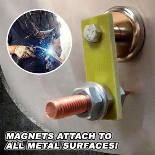 1PC Magnet Head Magnetic Ground Clamp Metal Plate Welding Support Accessories Insulator Material Magnetic Welding Support Tool