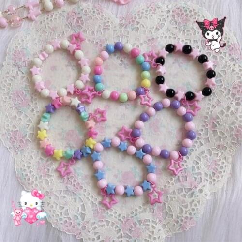 Handmade Lolita Sweet Bracelet Cute Sweet Black Sweet Black Pink Bracelet