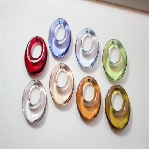 Min order 30pcs/lot color printing geometry ovals shape fashion resin beads diy jewelry earring/garment accessory