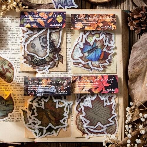 45pcs/lot Kawaii Stationery Stickers One Autumn Leaf Series pack sticker stickers Planner Decorative Mobile Stickers