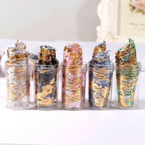 1 Box Aluminum Mesh Nail Stickers Gold Glitter Line Silk Foil Paper Transfer Accessories Laser Charm Nail Art Decal Decoration