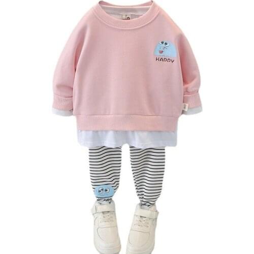New Spring Autumn Baby Girls Clothes Suit Children Cute Cartoon T-Shirt Pants 2Pcs/Sets Toddler Sports Clothing Kids Tracksuits