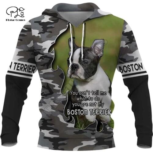 New Mens boston terrier Dogs 3d print hoodies autumn long sleeve Sweatshirts women pullover tracksuit hood hoody outwear