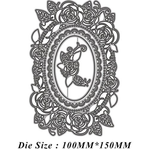 Oval DECORATIVE ROSE FRAME Metal Cutting Dies 2021 New Diy Molds Scrapbooking Paper Making Die Cuts Crafts