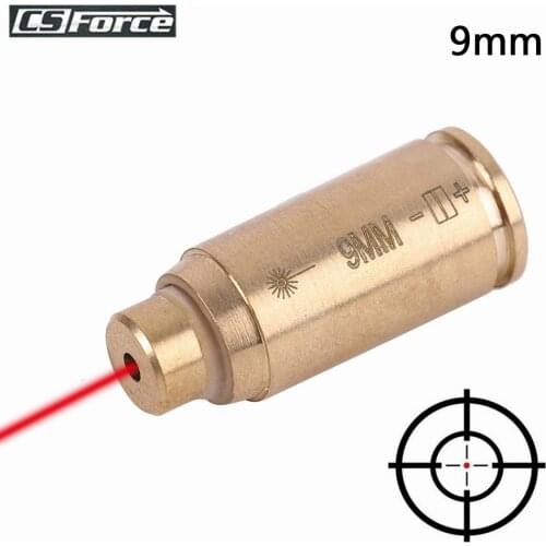 9mm Bore Sight Cal Red Dot Boresighter 9mm Pistol Handgun Cartridge Brass Laser Boresighter Hunting Gun Accessories No Batteries