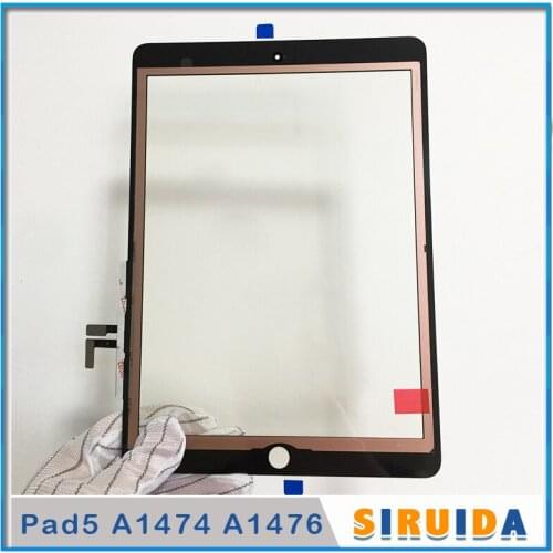 Tested For Ipad 5 Air1 A1474 A1475 A147 Touch Screen Digitizer Sensor + Home Button + Flex Adhesive Assembly Glass Panel