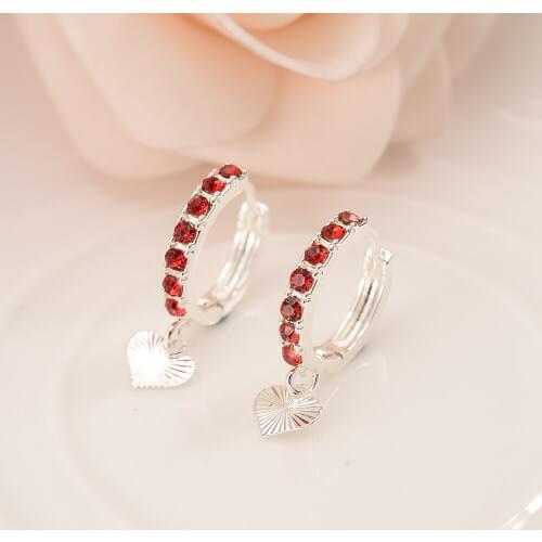 Bangrui Heart Earring For Girls/Ladies Birthday Gift Trendy silver Engagement /Wedding Bands Promise Earring party gifts