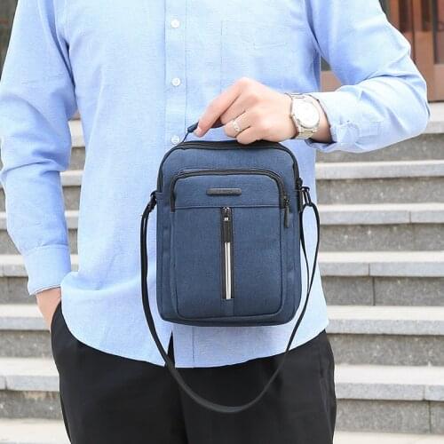2020 New Reflective Strip Mini Mens Small Square Bag Nylon Waterproof Fabric Portable Shoulder Messenger Bag Mens work handbag