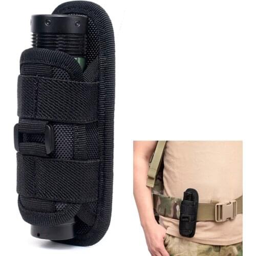 Tactical Nylon 360 Degree Rotatable Clip Flashlight Pouch Holster Torch Belt Bag For Outdoor Sport Hunting Pouch