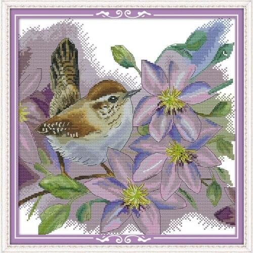 Everlasting Love Branch Bird Chinese Cross Stitch Kits Ecological Cotton Stamped Printed DIY Gift Christmas Wedding Decoration