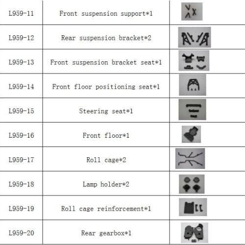 Wltoys L959 L202 RC Car all parts in here L959-26 L959-31 L959-33 L959-38 L959-40 L959-41 ETC