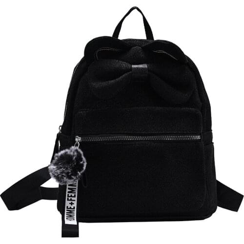 Female Cat Ears Bag 2021 New Shiny Bright Cute Bow Small Backpack For Women