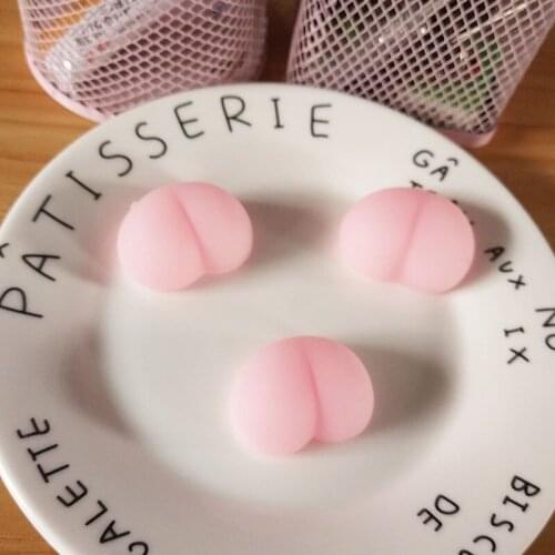 10Pcs/lot Cute Pink Butt PVC Soft Rubber Flatback Cabochon Silicone Crafts DIY Phone Case Decoration Kids Play Toys Accessories