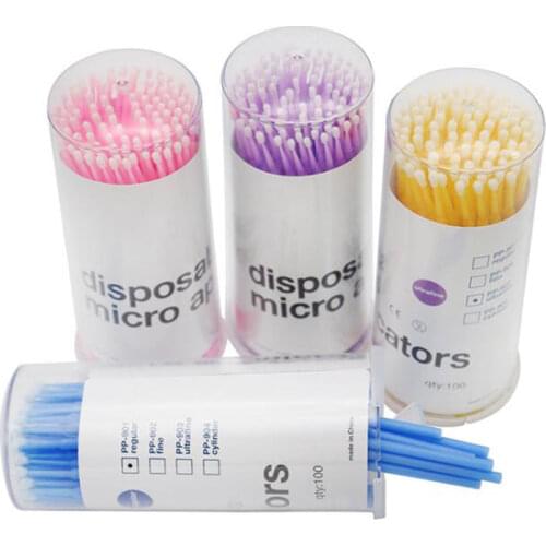 100PCS Disposable Eyelash Brushes Swab With Box Individual Eyelash Removing Microbrushes Eyelashes Extension Applicators Tools